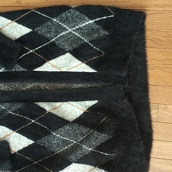 Marled Argyle Grey/Black Sweater Coat Jacket sz S - Picture 9 of 12